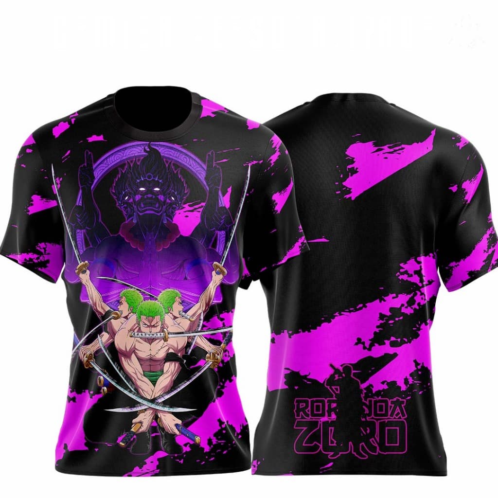 Camiseta Personalizada Zoro One Piece Anime Camisa Dry Fit