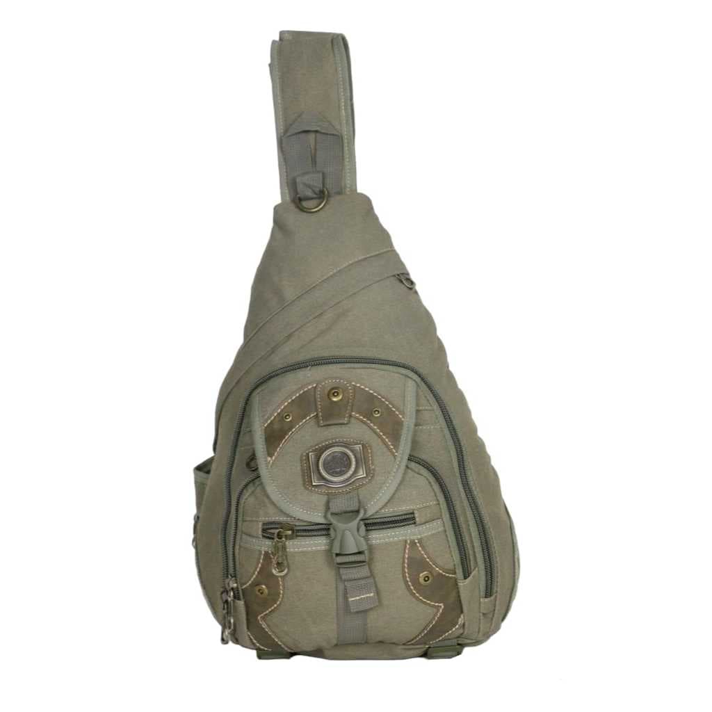Mochila 100% Lona Com Alça Transversal, 6 Compartimentos Kvn Cor Bordô kv 201351