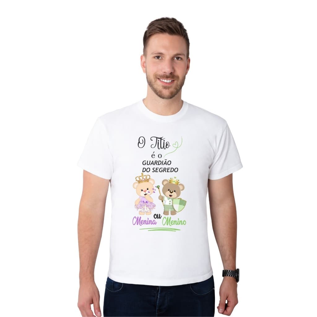 Camisa O Titio é o Guardião do Segredo ursinhos príncipes verde e lilás TN80