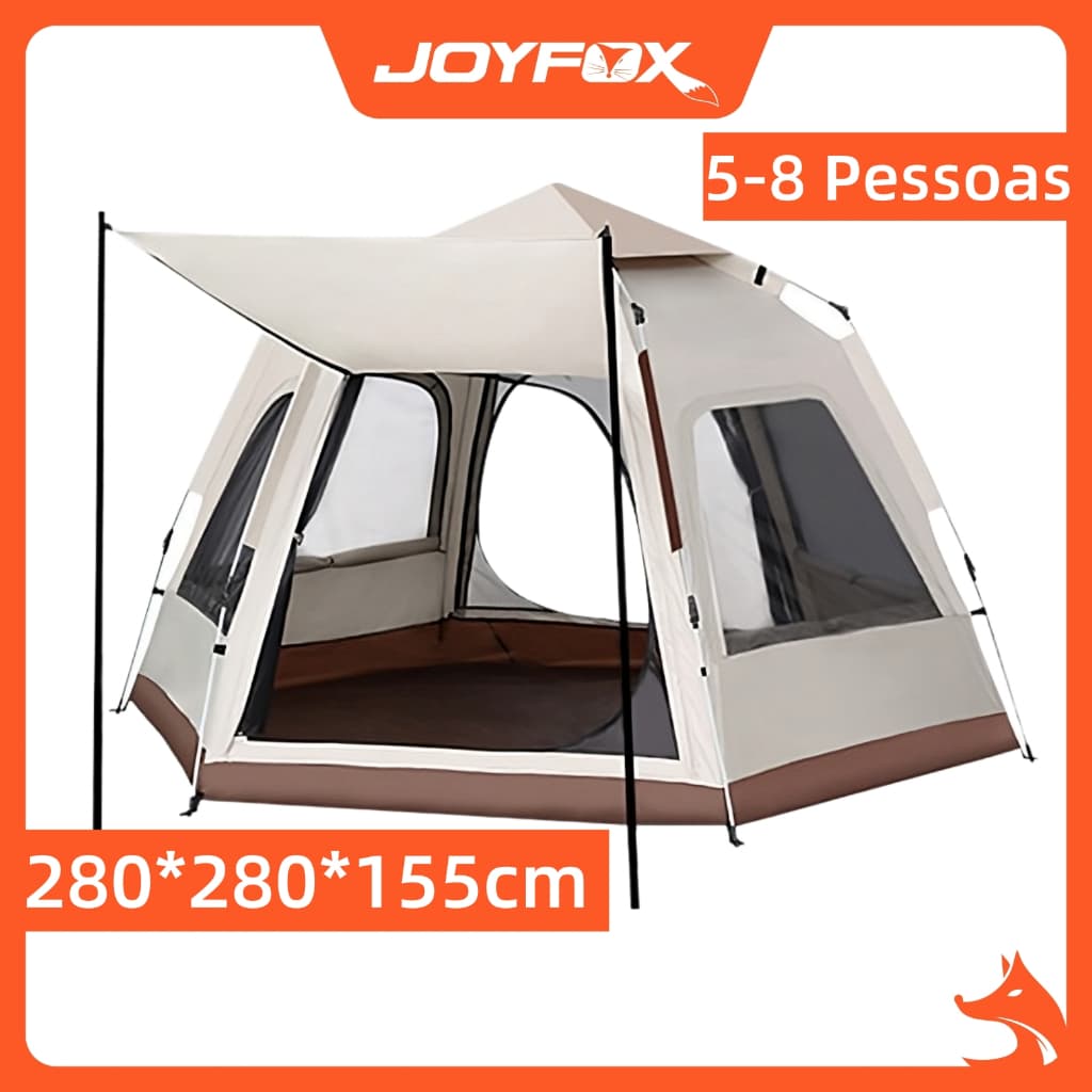 Barraca Camping Familiar  Automática 5-8 Pessoas Impermeável Grande Espaço Para Trilha Praia JOYFOX