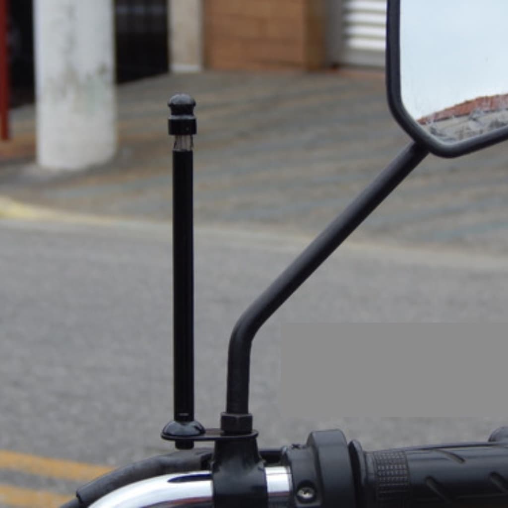 Antena  Corta Pipa Para Moto Retrátil  7 Estágios Retrovisor Aço Inox Corta Anti Cerol Preta ou Prata