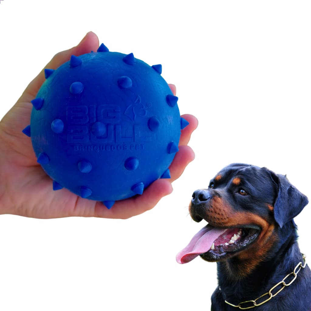 Bolinha Super Resistente Brinquedo Cachorro Grande Bola Cravo Pet Interativo Maciço Big Bull Pet