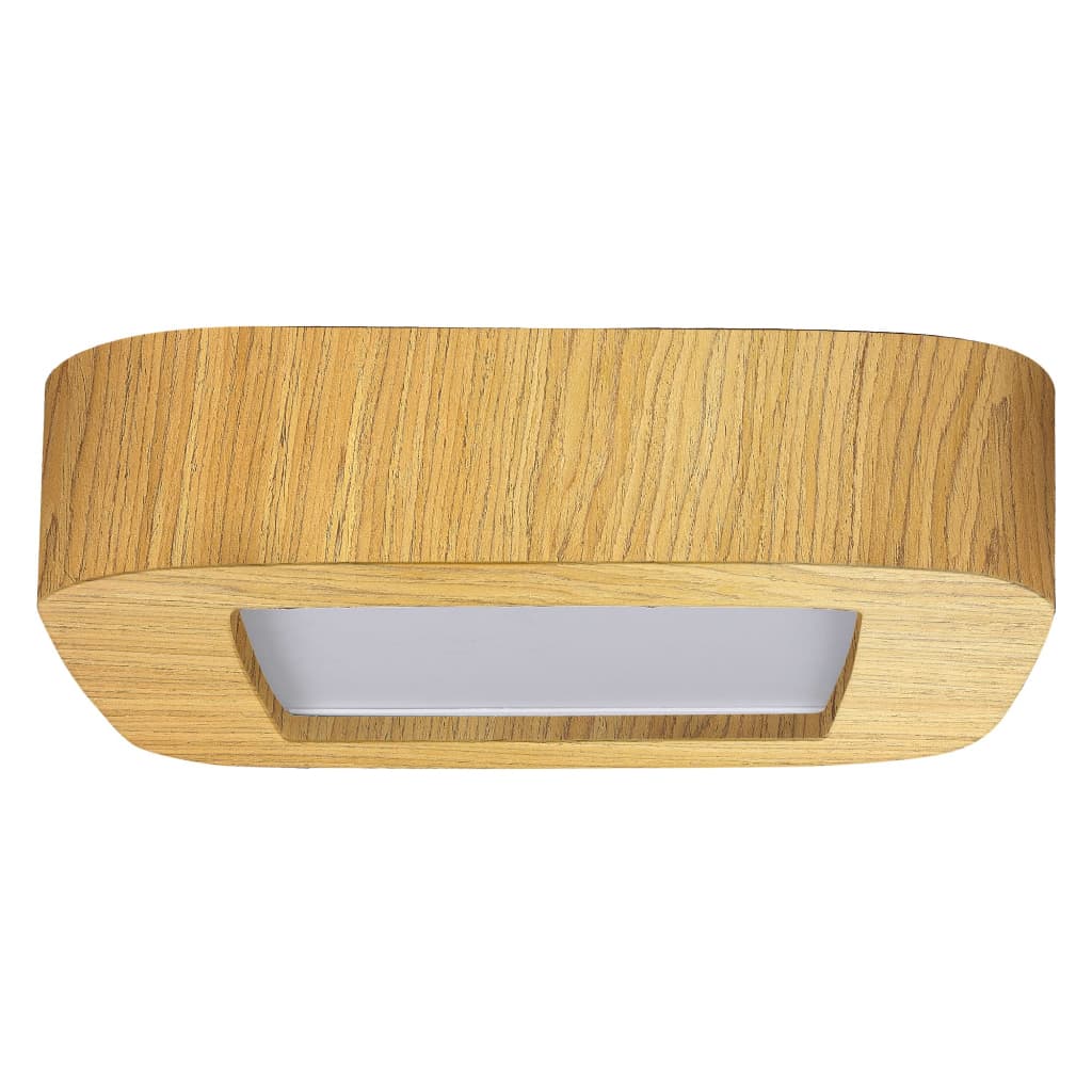 Plafon Madeira Led Arredondado 24W Bivolt Freijó Decoração Sala Jantar Quarto Escritório