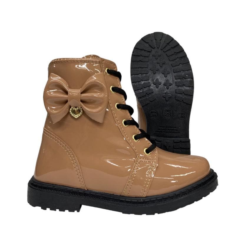 Bota Tratorada Verniz Infantil Menina Conforavel 20 Ao 34