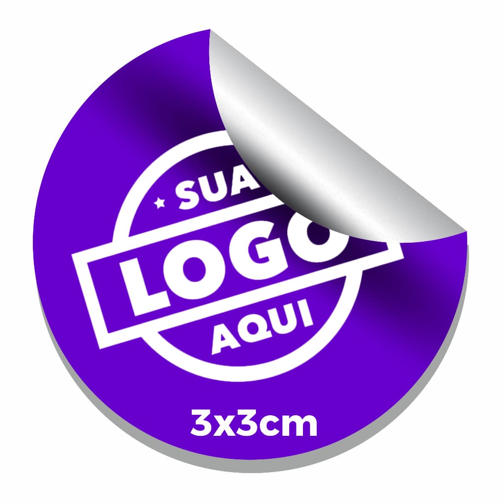 204 Unidades 3x3 cm | Etiquetas Adesivas | Adesivos Personalizados em Vinil, quadrada ou redonda