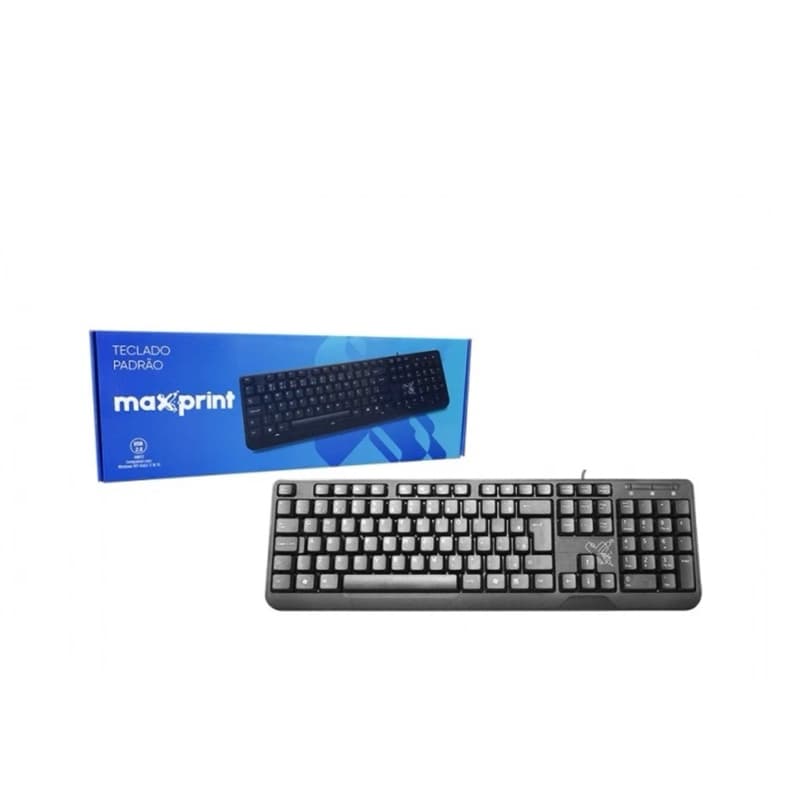TECLADO PADRÃO ABNT2 USB 2,0 COM FIO PRETO 107