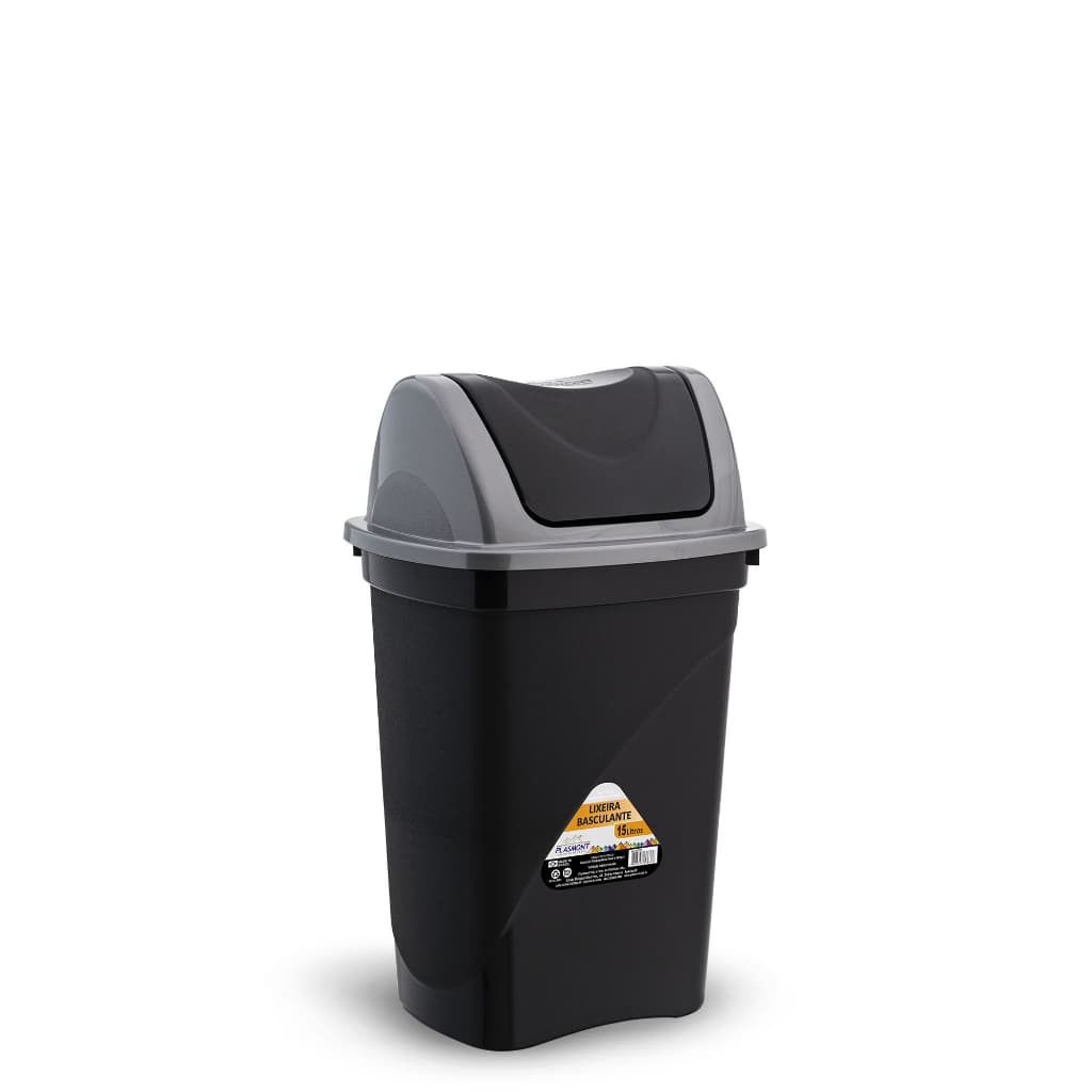 Lixeira Basculante 15 ou 30 Litros Preto