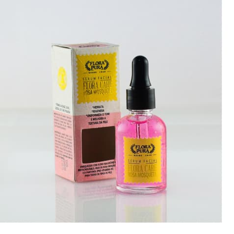 Sérum de Rosa Mosqueta facial com ácido hialurônico (Dia e Noite) 30ml | FLORA PURA
