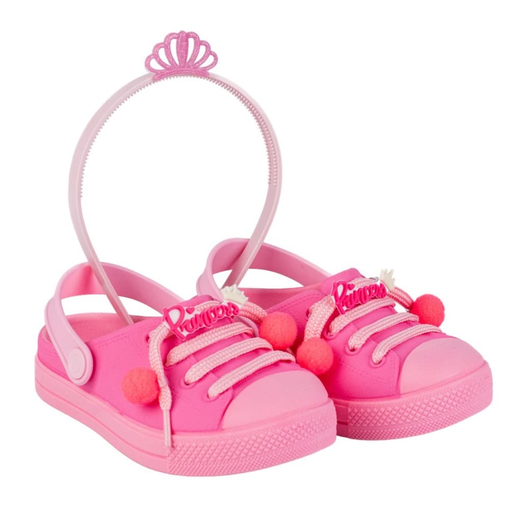 Sandalia Babuche Moda Infantil Boneca Delicada Menina e Tiara