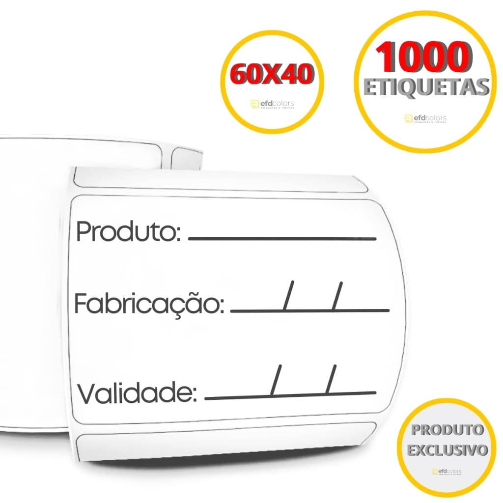 Etiqueta Controle de Fabricação - 1.000 Etiquetas