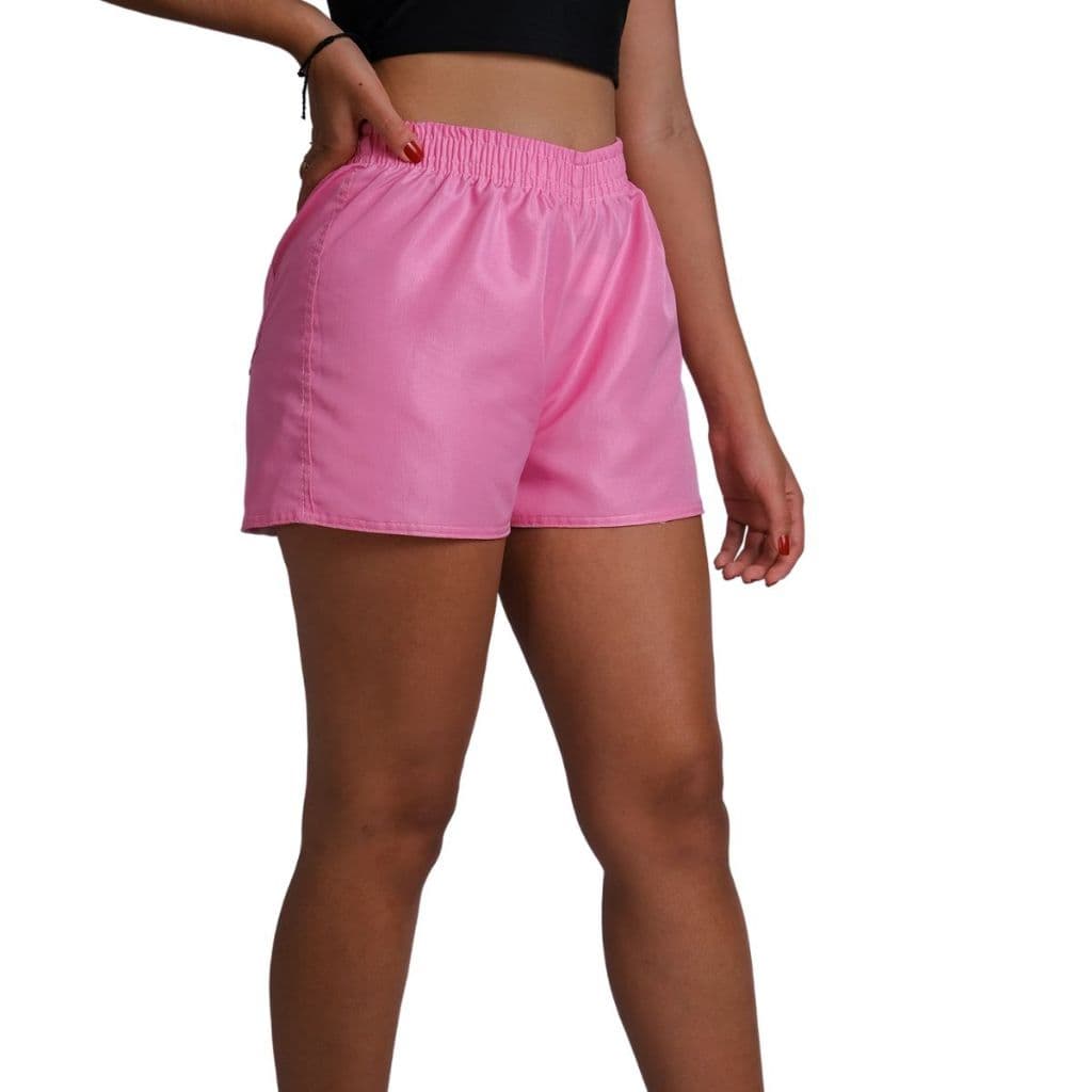 Kit Shortinho Liso Tactel Feminino Short Praia Academia Moda Conforto