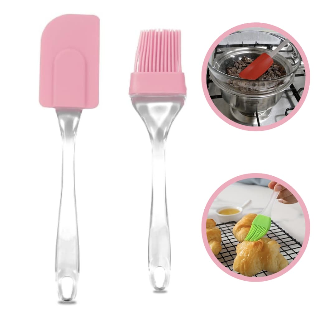 Kit Espátula e Pincel de Silicone - Tamanho Ideal