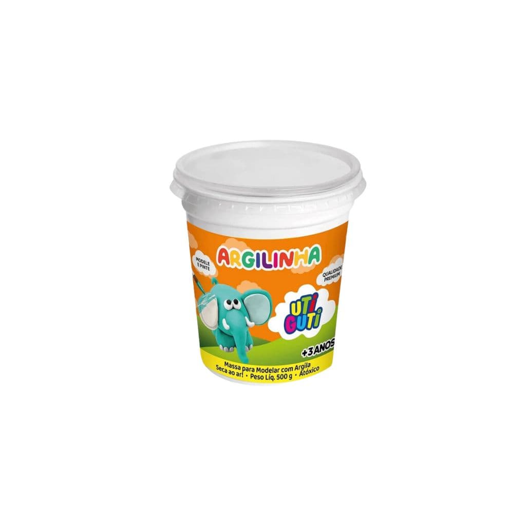 Argilinha Massa para Modelar com Argila 500g (Branca e Terracota) - Uti Guti