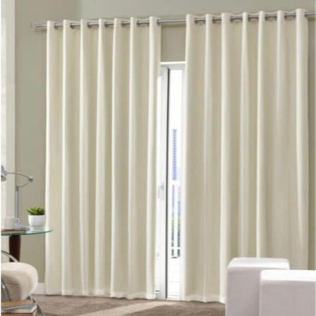 Cortina Blecaute Blackout 2,80 x 2,70 Voil Liso Com Ilhós Cromado Para Sala/Quarto/Escritório