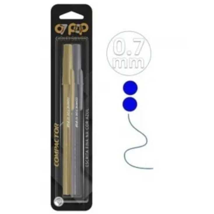 Caneta Esferografica 07 POP GOLD/SILVER AZ - COMPACTOR