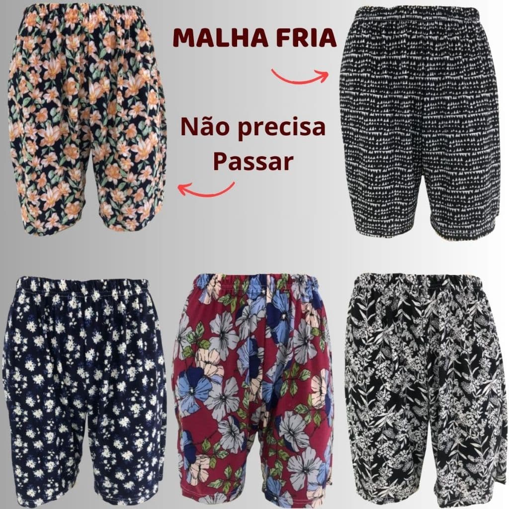 Bermuda Plus Size  Senhora Liganete Shorts Malha Fria Feminino