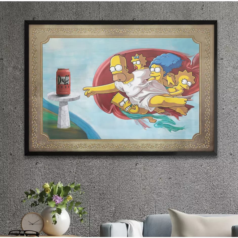 Quadro Decorativo Arte Simpsons Duff Beer decoração elegante e humorística para ambientes modernos