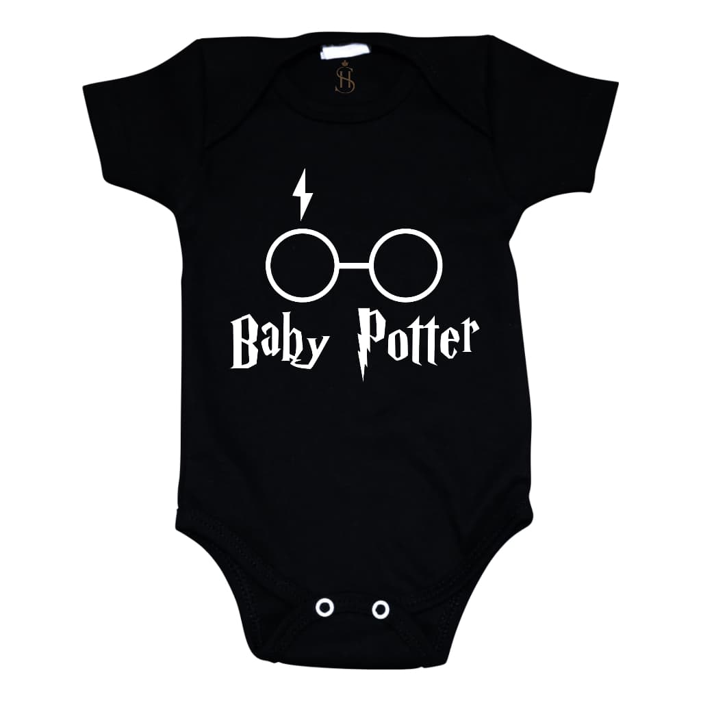 Body Infantil Preto Harry Potter Baby Potter