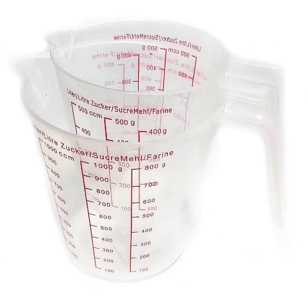 Kit 2 Jarras Medidoras de Plástico 1 Litro e 500ml - Clink