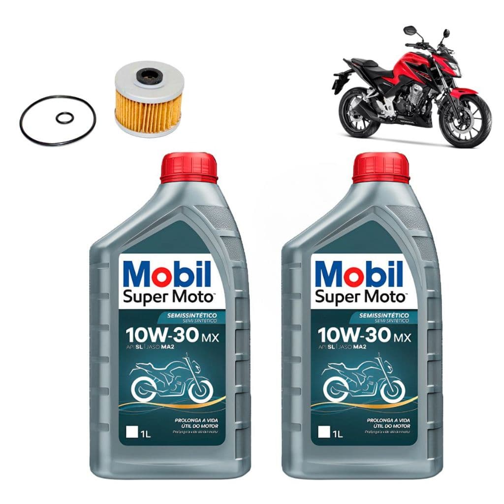 Kit Troca Oleo Mobil 10w30 Cb300 Falcon Xre300 Cb250 Twister