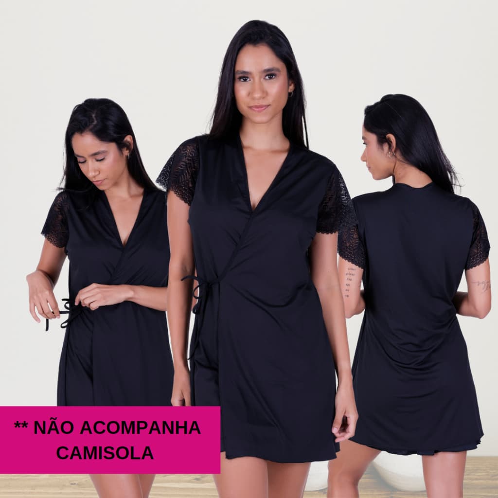 Robe Luxo Confortável com Renda Sensual linha noite Maternidade Gestante Amamentação BeLIT Linha Noite - 1703