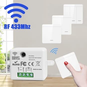 Módulo rf433 + interruptor sem fio - instalação fácil sem quebrar parede