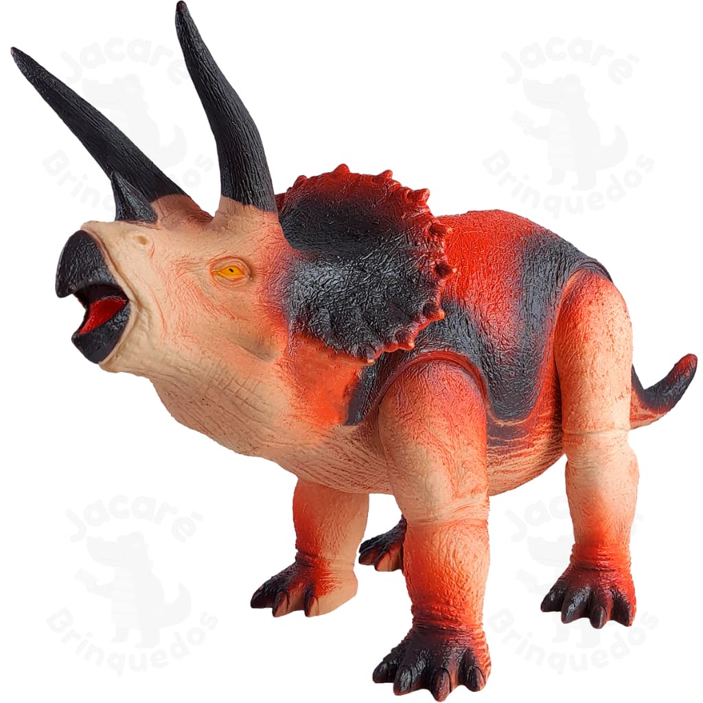 Dinossauro Triceratops 40cm Articulado Brinquedo Grande Vinil