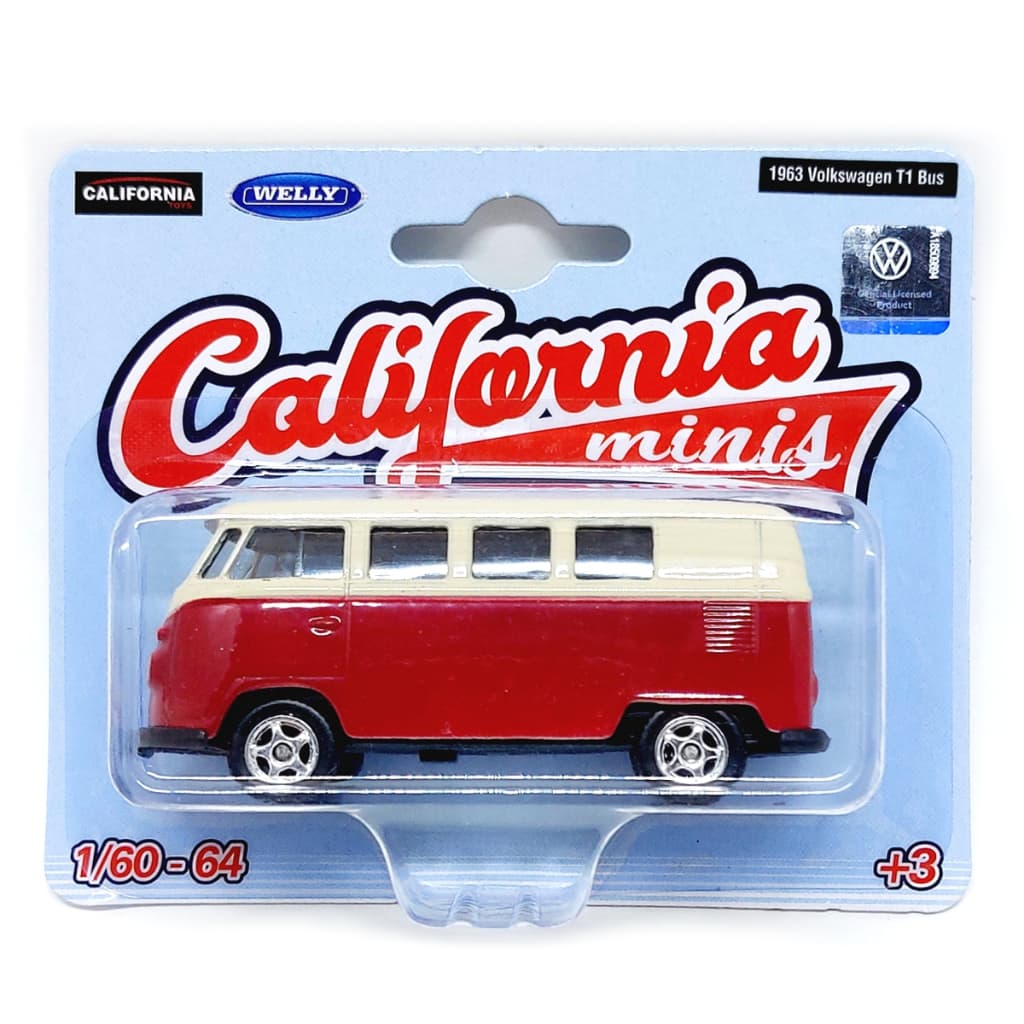 Miniatura Volkswagen T1 Bus 1963 Kombi California Minis Escala 1:64