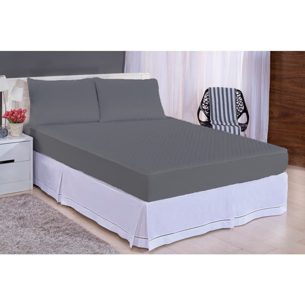 Saia para Box Cama Solteiro Ponto Palito Microfibra