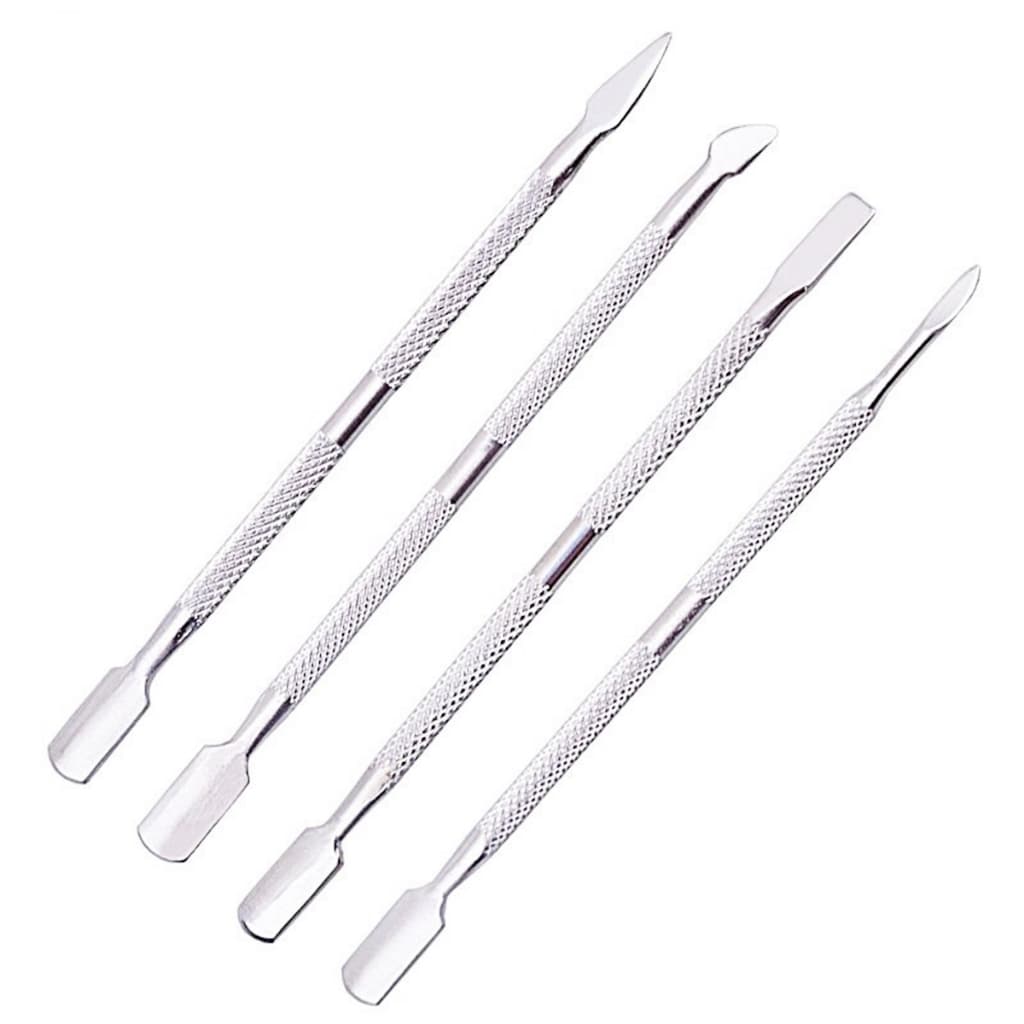 Kit 4 Espatula Para Unhas Inox Manicure Cutícula Pé Mão T-455