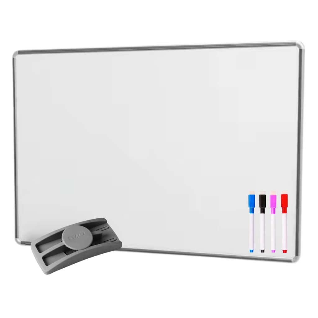 Lousa Quadro Branco Alumínio 40x30 + Apagador + 4 Canetas