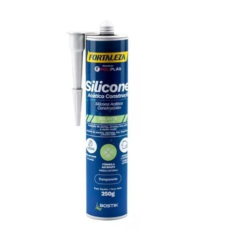 SILICONE ACETICO USO GERAL INCOLOR 250G- vidros, alumínio, azulejos, peças sanitárias, cerâmicas, fibras, acrílicos...