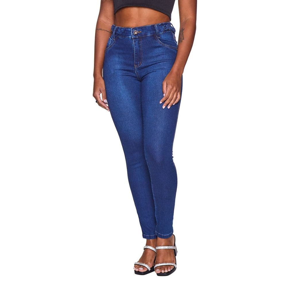 Calça Jeans Feminina Destroyer Pistolada Cos Trança