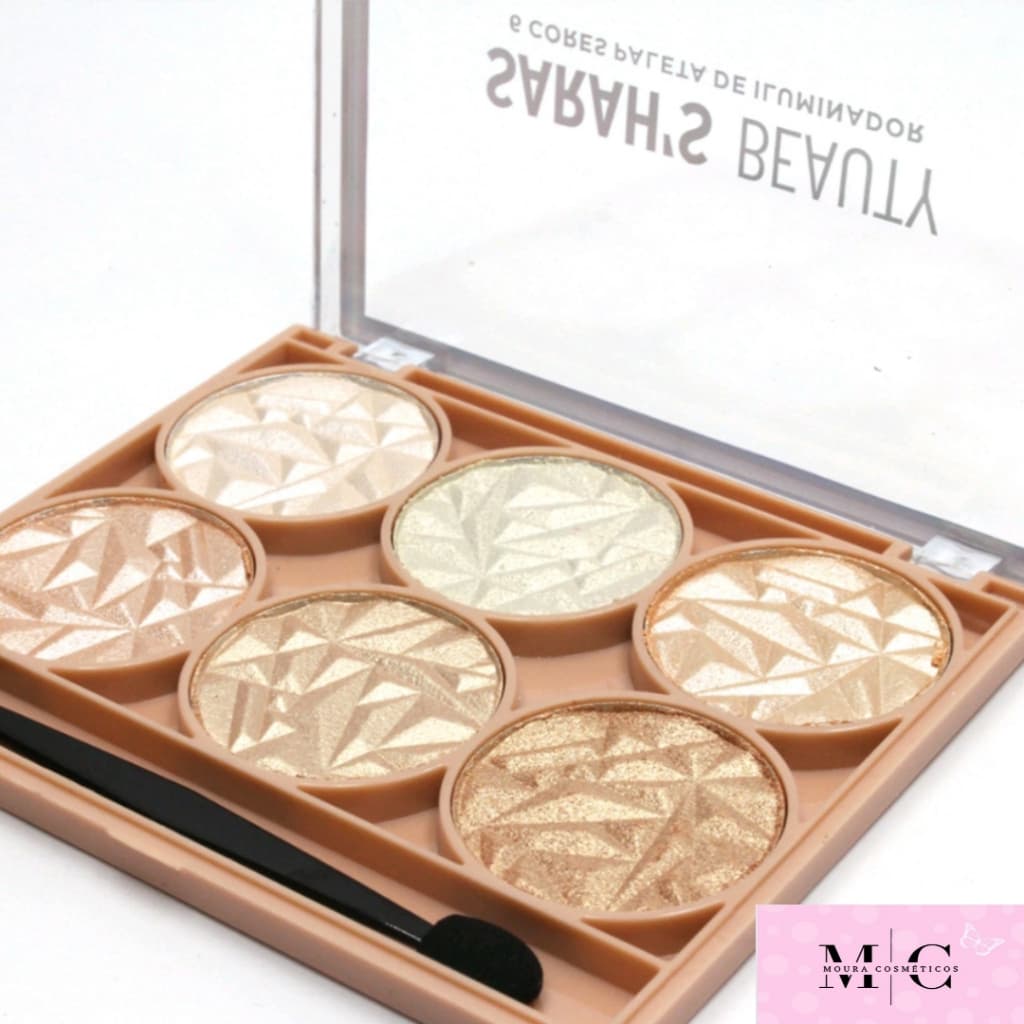 Paleta Iluminador Sarah's Beauty, Iluminador Sombra, Maquiagem, Cores Vibrantes e pigmentadas