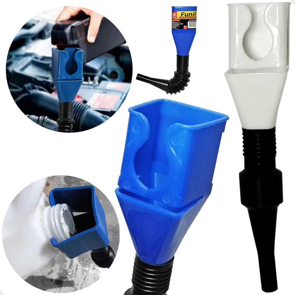 Funil Com Adaptador de Galão Para Combustível Troca de Óleo 30 cm