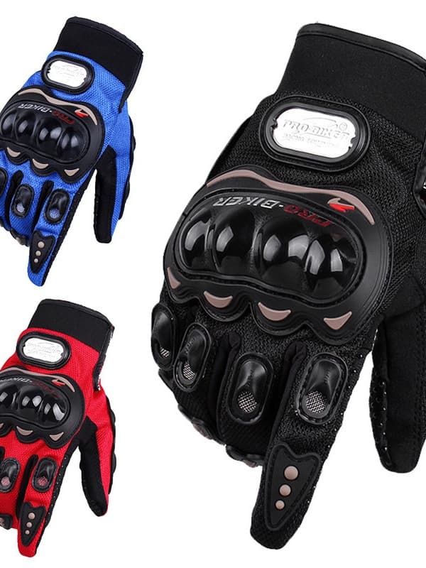 Luva Pro Biker para  Moto Motoqueiro Motocross Bike Trilha - Preto/azul/vermelhor