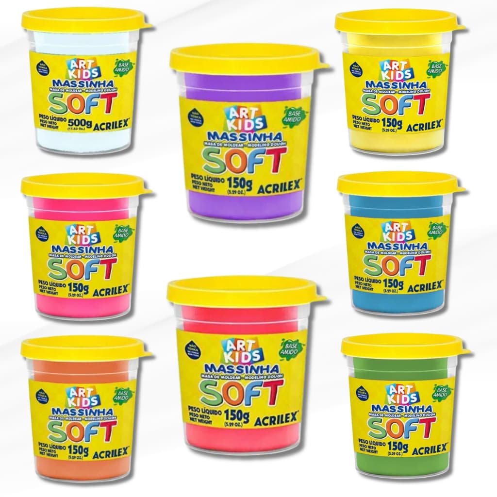 Kit 3 Potes De Massinha Para Modelar 150g - Acrilex