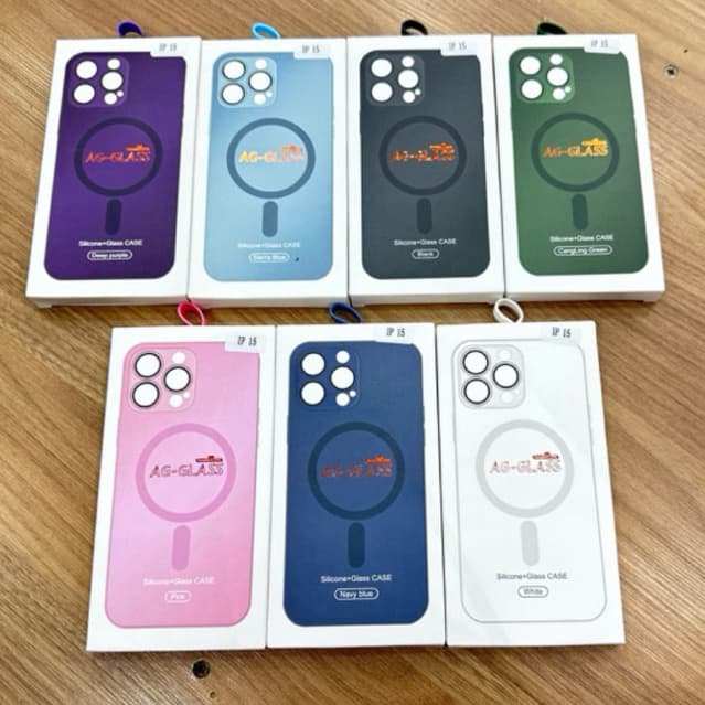 Capa Magnética AG De Vidro Fosco Magnético Para iPhone 14Pro,iPhone 14Pro Max,iPhone 15,iPhone 15Pro,iPhone 15Pro Max