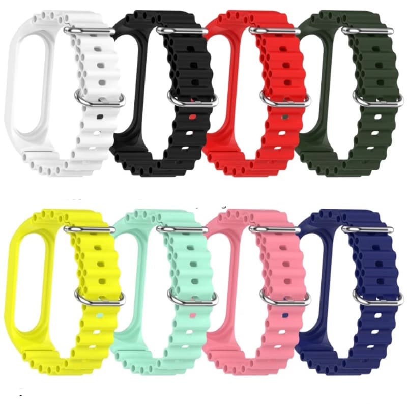 Pulseira Mi Band Oceânico Silicone Para Xiaomi Miband 3 4 Mi Band 5 6 7 Oceânica