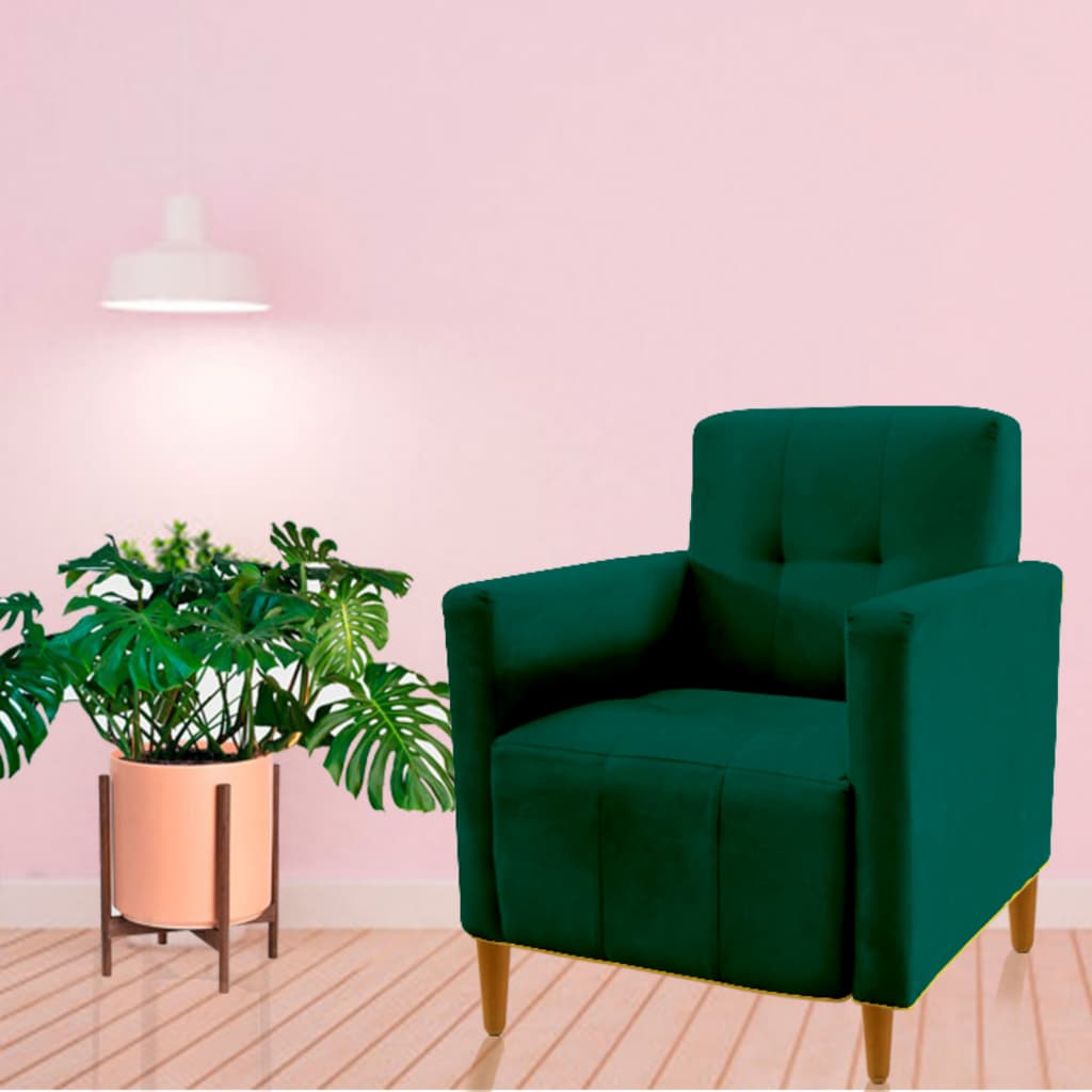 Poltrona Sofa  Mona Tecido Suede Para Recepção Clinica Escritorio Visammer