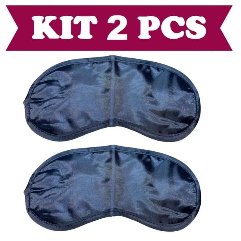Kit 2 Máscaras Tapa Olho De Dormir Tecido Sintético Com 19cm