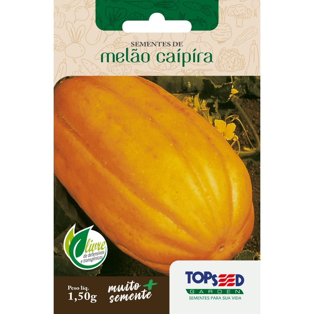 Sementes Melão Gaúcho Caipira 1,50 gramas Superdoce Salada Cozinha Horta