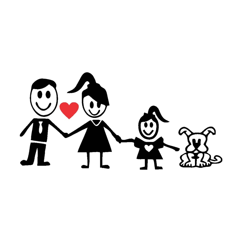 Adesivo Personalizado - Família - Casal - Filha - Cachorro