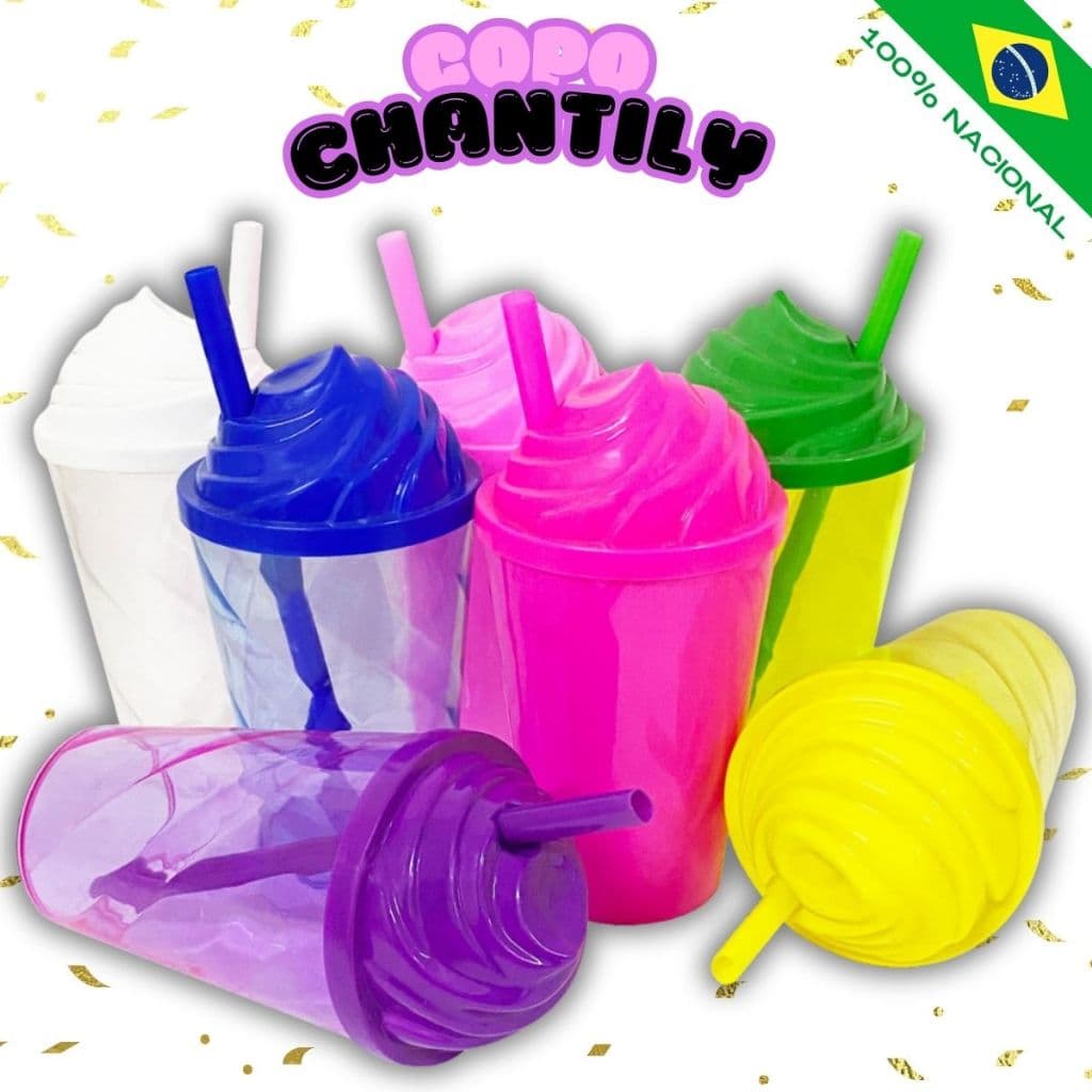 Kit 12 Copos Chantily Twister 300m Colorido Festa Aniversario