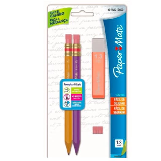 Lapiseiras 1.3 mm + Grafite + Borrachas - PAPER MATE 1 UNIDADE