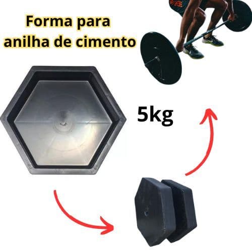 5kg Forma para anilhas de cimento 5 kg  - Pesos de academia - Molde para anilhas - Home gym - Treino em casa