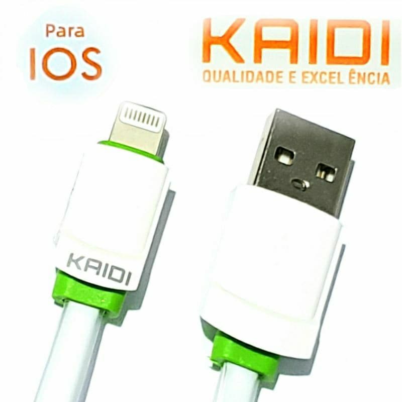 Cabo Usb iPhone Kaidi Original IOS Lightning Turbo Reforçado Carga Rápida