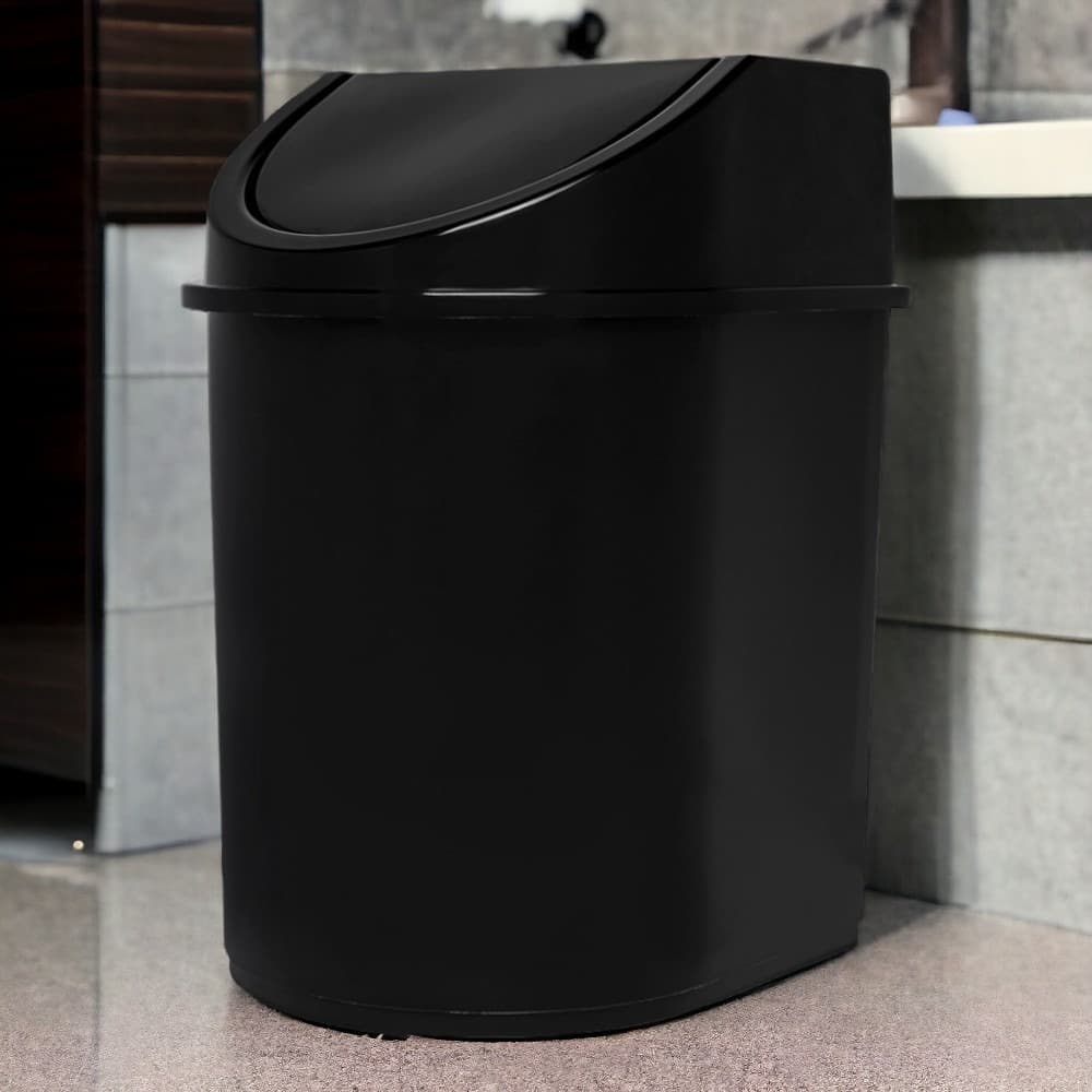 Lixeira Basculante 12 Litros Banheiro Multiuso com Tampa Para Cozinha Em Plástico Resistente