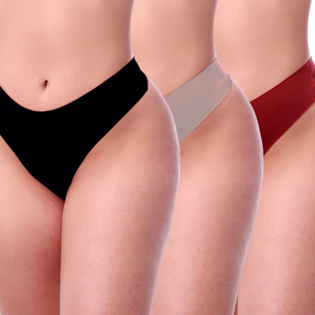 Kit 3 Calcinhas Tanga Conforto Sem Costura Corte A Laser e Não Marca Calcinha Fio Dental Moda Intima
