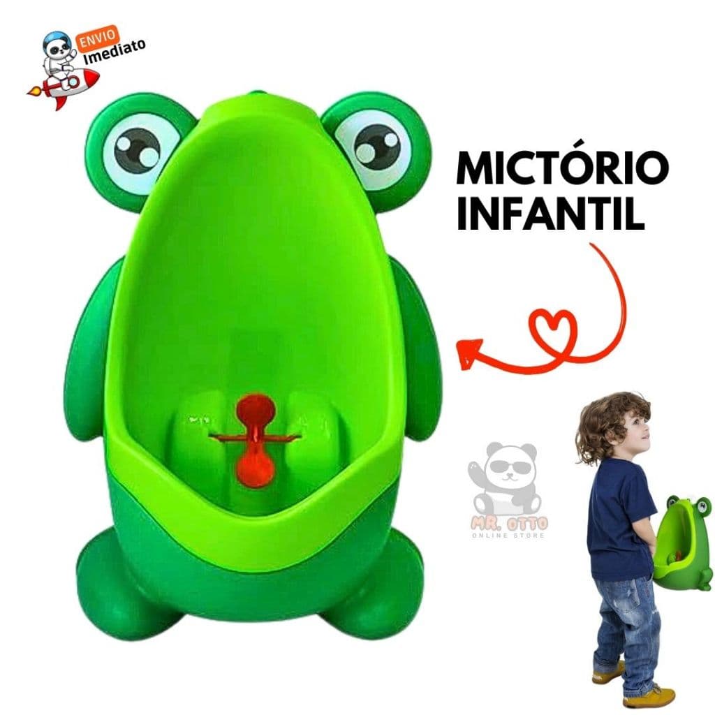 Pinico Mictório Infantil De Sapinho Menino Bebe Penico Com Alvo Giratório Ventosa Desfralde Criança